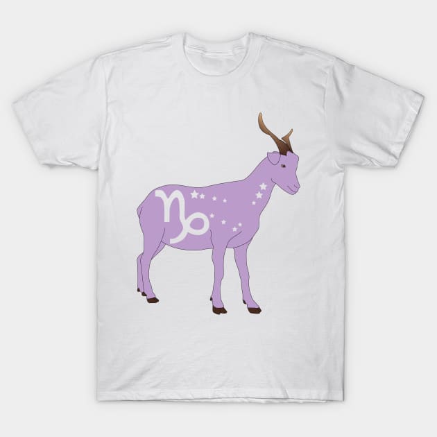 Capricorn 1 (Light Purple) T-Shirt by ziafrazier